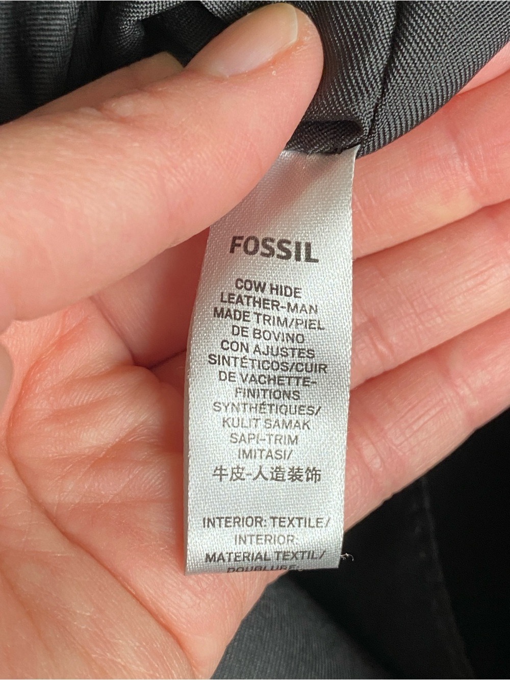 Fossil Leather Black Convertible Adjustable Backpack Shoulder Bag Purse - Picture 10 of 16
